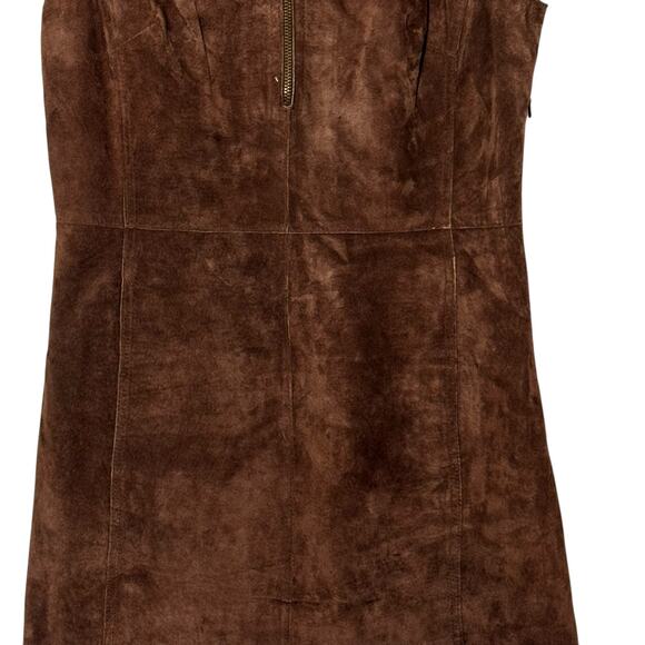 Isaac Mizrahi Target Brown Suede Dress Size 8 Western Boho Sleeveless - Picture 1 of 10